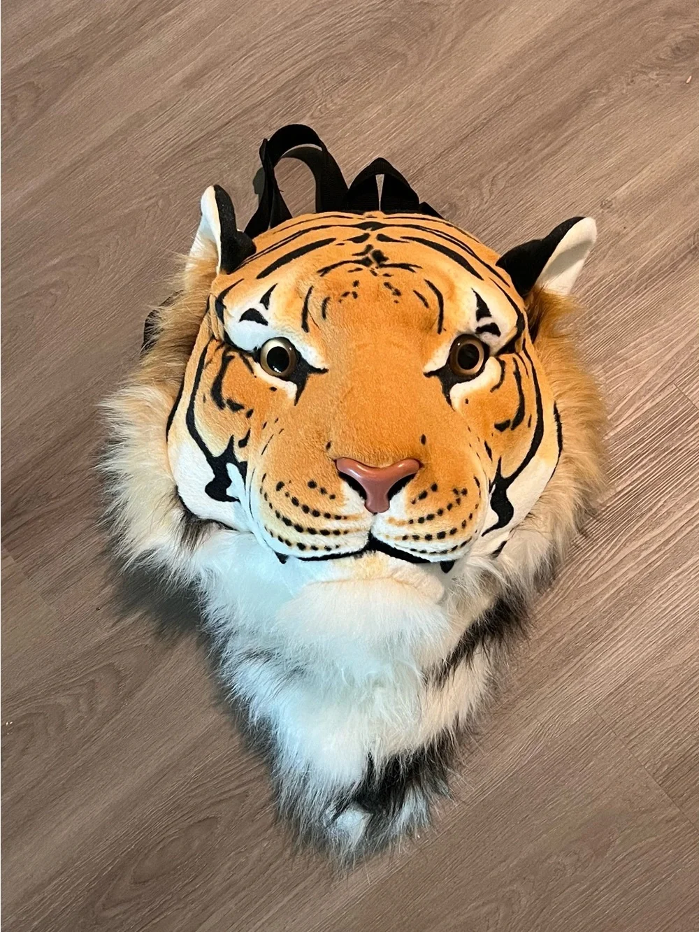Adventure Planet Tiger Head Backpack - Tan and Black
